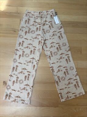 Maison D’Amelie beach print linen pants